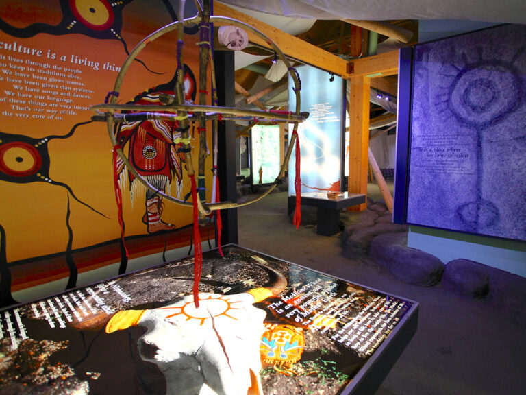 Museum display of Indigenous art