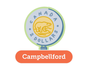 Icon of a two-dollar coin, labelled "Campbellford" underneath