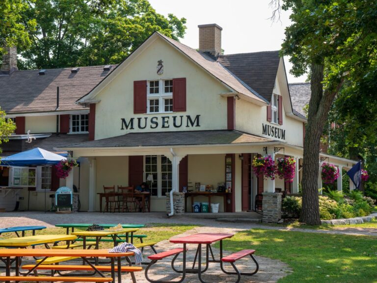 Exterior of Maryboro Lodge Museum, a two-storey historic building, on a sunny day